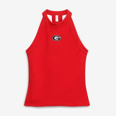  Georgia Bulldogs ZooZatz Women's Tri-Blend Racerback Ribbed Tank Top - Red