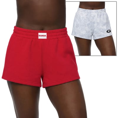  Georgia Bulldogs ZooZatz Women's Two-Pack Knockout Shorts Set - Red/Gray