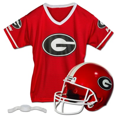Georgia Bulldogs Franklin Sports Youth NCAA Deluxe Helmet & Jersey Set