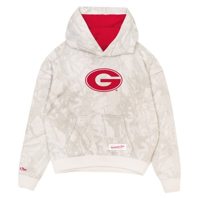  Georgia Bulldogs Mitchell & Ness Youth Ghosted Fleece Hoodie - White