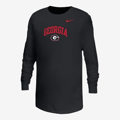  Georgia Bulldogs Nike Youth Arched Core Long Sleeve T-Shirt - Black