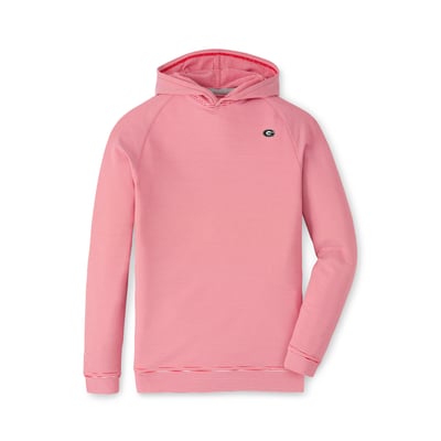  Georgia Bulldogs Peter Millar Youth Pine Sugar Stripe Performance Pullover Hoodie - Red