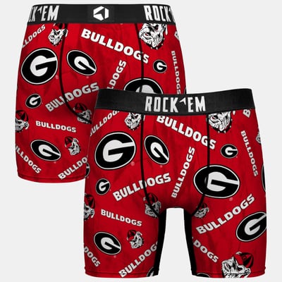  Georgia Bulldogs Rock Em Youth All Over Logo Boxer Briefs - Red