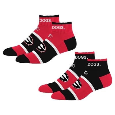 Georgia Bulldogs Starter Youth Season Opener Two-Pack Quarter Socks Set - Red
