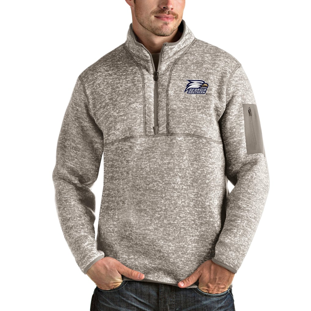 Georgia Southern Eagles Antigua Fortune Half-Zip Pullover Jacket - Oatmeal