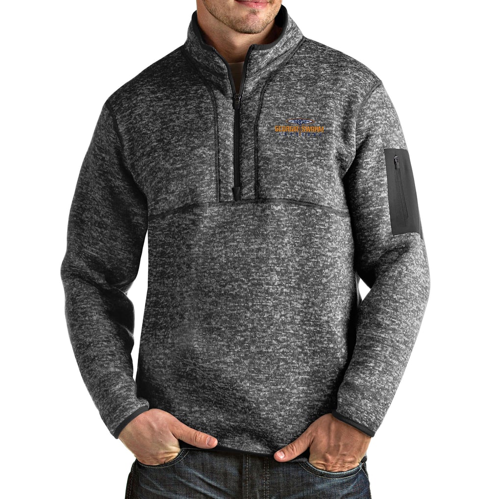 Georgia Swarm Antigua Fortune Half-Zip Pullover Jacket - Heathered Charcoal