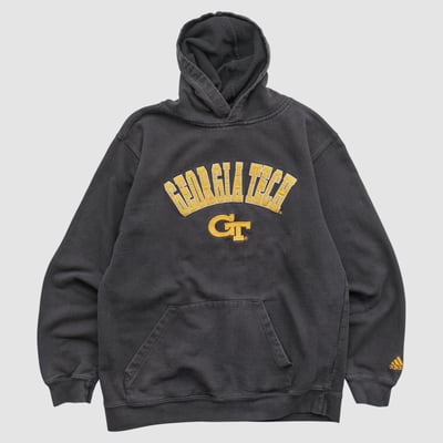 Georgia Tech Yellow Jackets Adidas 2000s Hooded Pullover Sweatshirt - Black - XXS by Fanatics Real Vintage