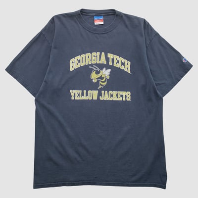 Georgia Tech Yellow Jackets Champion 2000s T-shirt - Navy - L by Fanatics Real Vintage