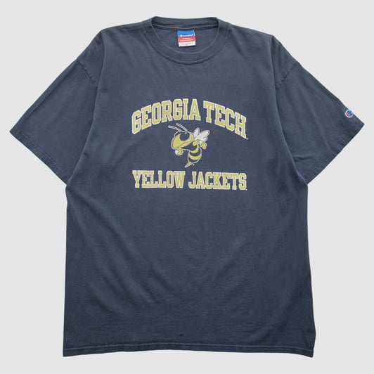 Georgia Tech Yellow Jackets Champion 2000s T-shirt - Navy - L by Fanatics Real Vintage