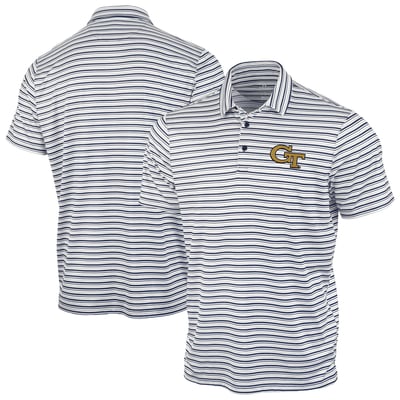 Georgia Tech Yellow Jackets Antigua Space Stripe Polo - Navy
