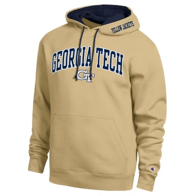  Georgia Tech Yellow Jackets Champion Arch Tackle Twill Hoodie - Gold
