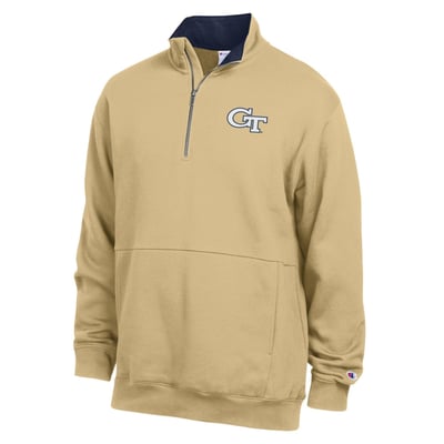  Georgia Tech Yellow Jackets Champion Fleece Quarter-Zip Pullover - Gold
