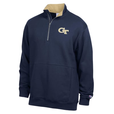 Georgia Tech Yellow Jackets Champion Fleece Quarter-Zip Pullover - Navy