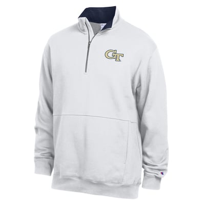  Georgia Tech Yellow Jackets Champion Fleece Quarter-Zip Pullover - White