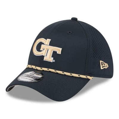  Georgia Tech Yellow Jackets New Era Performance Rope 39THIRTY Stretch Hat - Navy