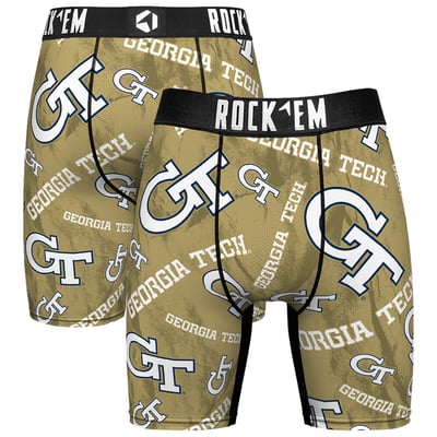  Georgia Tech Yellow Jackets Rock Em All Over Logo Boxer Briefs - Navy