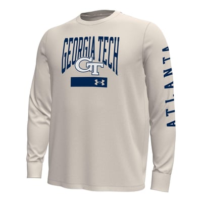  Georgia Tech Yellow Jackets Under Armour Gameday Motion Heavyweight Long Sleeve T-Shirt - Cream
