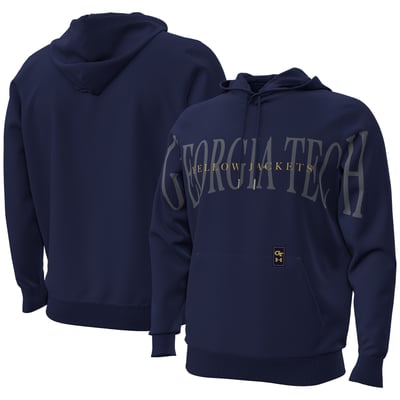 Georgia Tech Yellow Jackets Under Armour 2026 Sideline Overlay Icon Fleece Hoodie - Navy