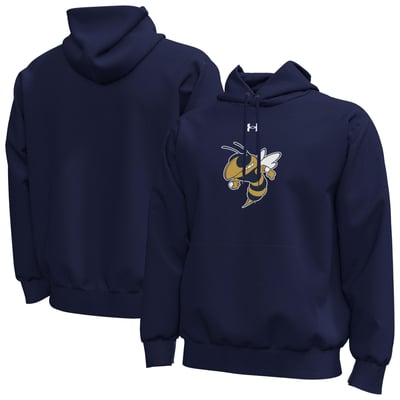 Georgia Tech Yellow Jackets Under Armour Core Icon Fleece Pullover Hoodie - Navy