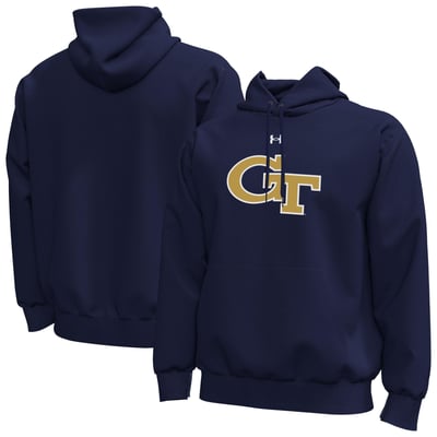  Georgia Tech Yellow Jackets Under Armour Core Icon Fleece Pullover Hoodie - Navy