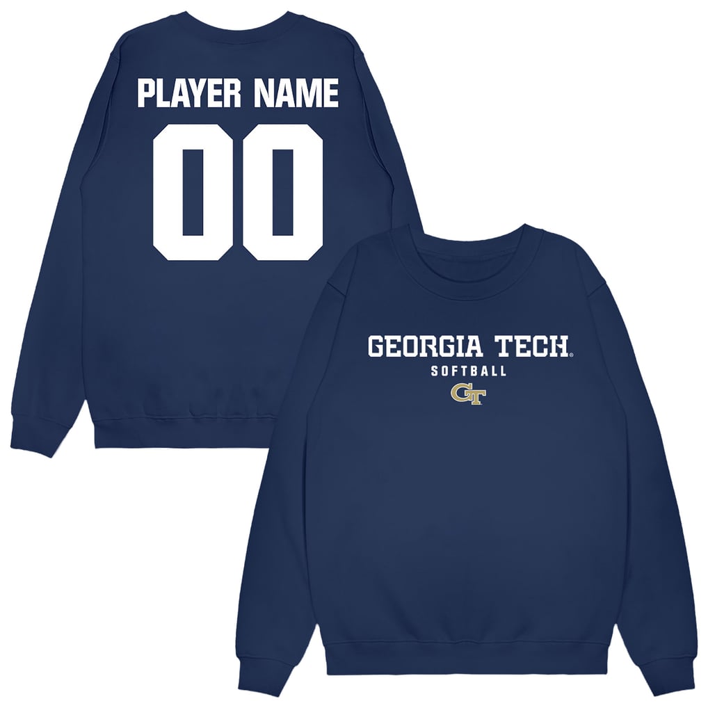 Georgia Tech Yellow Jackets Unisex NIL Pick-A-Player Softball Sweatshirt - Navy