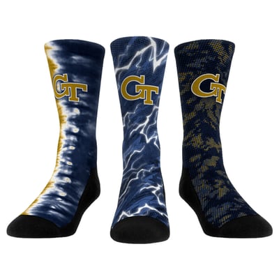 Georgia Tech Yellow Jackets Rock Em Unisex Three-Piece Team Tones Crew Socks Set
