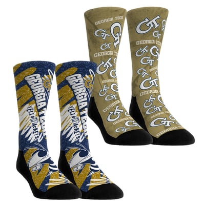 Georgia Tech Yellow Jackets Rock Em Unisex Two-Piece Team Blast Crew Socks Set