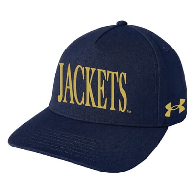 Georgia Tech Yellow Jackets Under Armour Unisex Blitzing Accent 5-Panel Adjustable Hat - Navy
