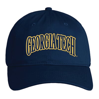  Georgia Tech Yellow Jackets Under Armour Unisex Washed Cotton Adjustable Hat - Navy