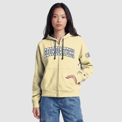 Georgia Tech Yellow Jackets Champion Women's Arch Full-Zip Fleece Hoodie - Gold
