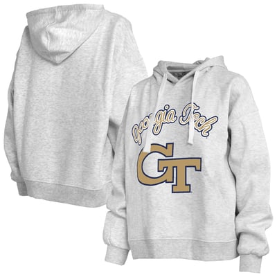  Georgia Tech Yellow Jackets Pressbox Women's Janise Pullover Hoodie - Heather Gray
