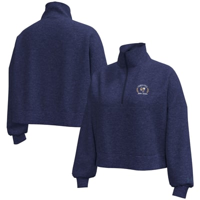 Georgia Tech Yellow Jackets Under Armour Women's Icon Fleece Half-Zip Cropped Pullover - Heather Navy
