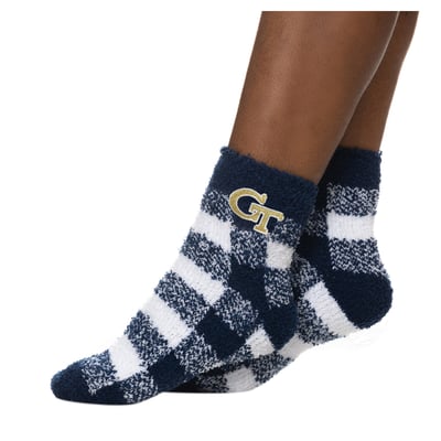 Georgia Tech Yellow Jackets ZooZatz Women's Fuzzy Buffalo Checkered Ankle Socks