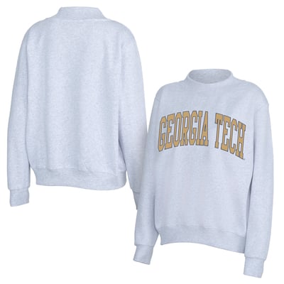 Georgia Tech Yellow Jackets ZooZatz Women's Team Arch Mock Neck Sweatshirt - Gray