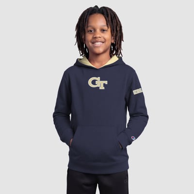  Georgia Tech Yellow Jackets Champion Youth Fleece Hoodie - Navy
