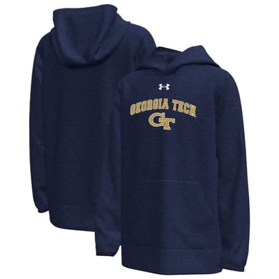  Georgia Tech Yellow Jackets Under Armour Youth Fleece Pullover Hoodie - Navy