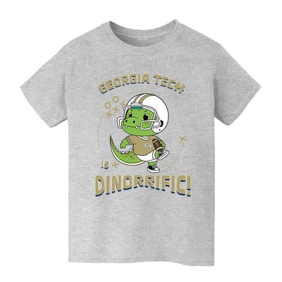 Georgia Tech Yellow Jackets Vive La Fete Youth Dinorrific T-Shirt - Gray