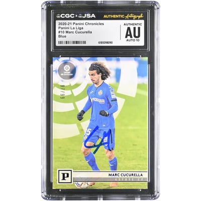 Marc Cucurella Getafe CF Autographed 2020-21 Panini Chronicles Blue #10 #/99 CGC Authenticated AUTO 10 Card