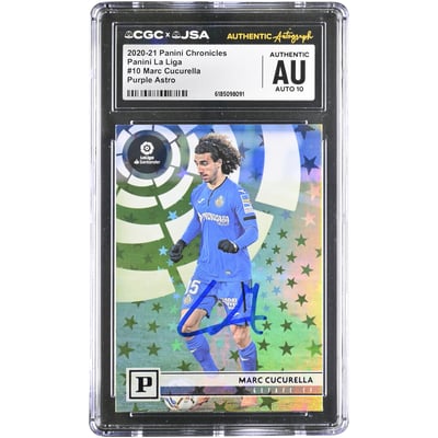 Marc Cucurella Getafe CF Autographed 2020-21 Panini Chronicles Purple Astro #10 CGC Authenticated AUTO 10 Card