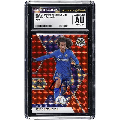 Marc Cucurella Getafe CF Autographed 2020-21 Panini Mosaic La Liga Red #61 CGC Authenticated Auto 10 Card