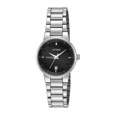 Gettysburg Bullets Citizen Watch Women's Black Dial Stainless Steel Watch - Silver