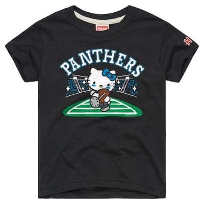 Carolina Panthers x Hello Kitty Homage Girls Youth Tri-Blend T-Shirt - Charcoal