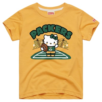 Green Bay Packers x Hello Kitty Homage Girls Youth Tri-Blend T-Shirt - Gold