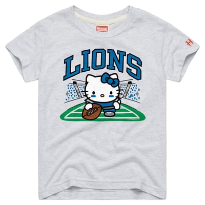 Detroit Lions x Hello Kitty Homage Girls Youth Tri-Blend T-Shirt - Gray