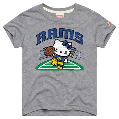 Los Angeles Rams x Hello Kitty Homage Girls Youth Tri-Blend T-Shirt - Gray