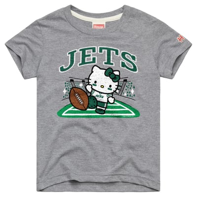 New York Jets x Hello Kitty Homage Girls Youth Tri-Blend T-Shirt - Gray