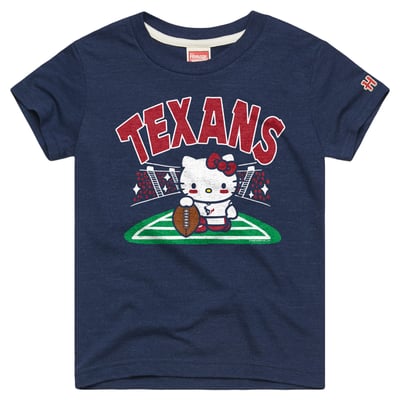 Houston Texans x Hello Kitty Homage Girls Youth Tri-Blend T-Shirt - Navy