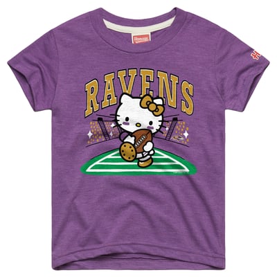 Baltimore Ravens x Hello Kitty Homage Girls Youth Tri-Blend T-Shirt - Purple