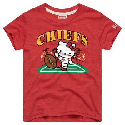 Kansas City Chiefs x Hello Kitty Homage Girls Youth Tri-Blend T-Shirt - Red