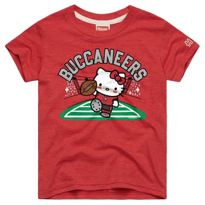 Tampa Bay Buccaneers x Hello Kitty Homage Girls Youth Tri-Blend T-Shirt - Red